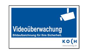 Infoplatte Videoüberwachung deutsch