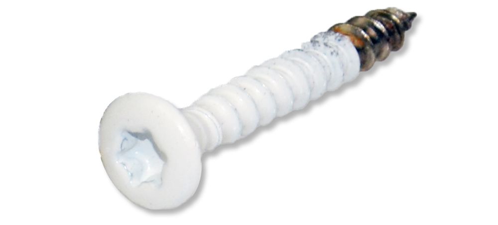 Vis à bois à tête fraisée bombée, Torx 4x30mm CNS, blanc
