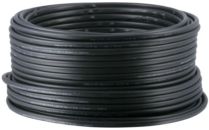 Câble coaxial RG59B/U PVC, 75 ohms, noir