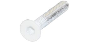 Vis à tête fraisée, M4x25mm Inbus, inoxydable, blanc