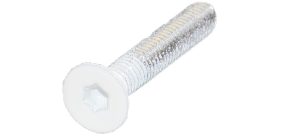 Vis à tête fraisée, M4x25mm Inbus, inoxydable, blanc